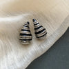1 Pair Vintage Style Stripe Water Droplets Enamel Plating Copper Ear Studs
