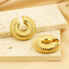 1 Pair Vintage Style U Shape Geometric Plating Titanium Steel 18K Gold Plated Ear Cuffs