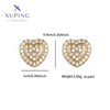 1 Pair XUPING Sweet Simple Style Heart Shape Plating Copper Artificial Gemstones 18K Gold Plated Ear Studs