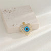 1 PCS/Package Hole 10mm+ Copper Zircon 18K Gold Plated Eye Flower Pendant