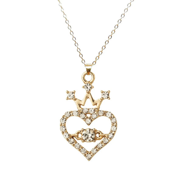 1 Piece 1 Pair Fashion Heart Shape Alloy Plating Inlay Artificial Rhinestones Women's Earrings Necklace