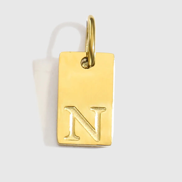 1 Piece 10*6mm 304 Stainless Steel 14K Gold Plated Letter Pendant