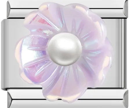 1 Piece 10*9mm 304 Stainless Steel Flower Italian Charms