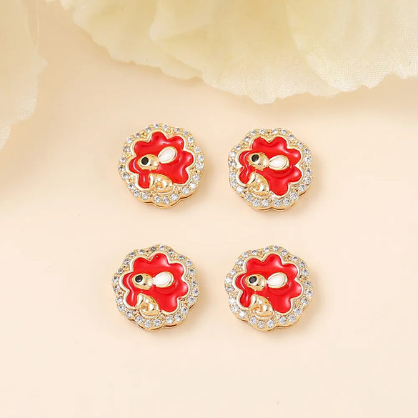 1 Piece 11 * 11mm Copper Zircon 18K Gold Plated Rabbit Animal Polished Pendant