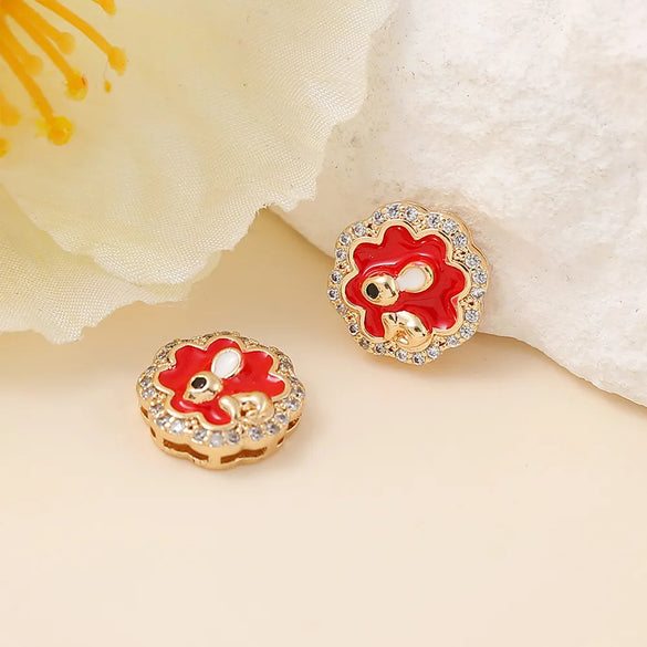 1 Piece 11 * 11mm Copper Zircon 18K Gold Plated Rabbit Animal Polished Pendant