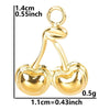 1 Piece 11 * 14mm 304 Stainless Steel 18K Gold Plated Cherry Pendant