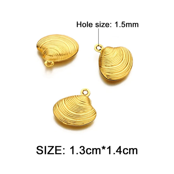1 Piece 12mm 19mm 304 Stainless Steel Scallop Starfish Pendant