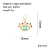1 Piece 14*17mm 15*15mm 21*16mm Copper Zircon 18K Gold Plated Devil'S Eye Pendant