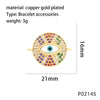 1 Piece 14*17mm 15*15mm 21*16mm Copper Zircon 18K Gold Plated Devil'S Eye Pendant