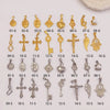 1 Piece 15.5*22.3mm 15*17.5mm 304 Stainless Steel 24K Gold Plated Human Cross Pendant