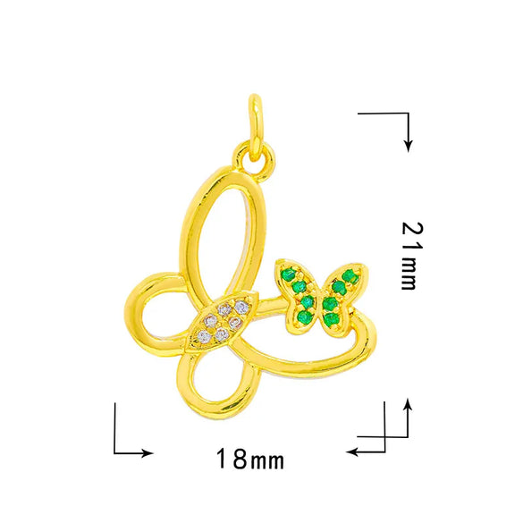 1 Piece 15.5*12mm 21 * 18mm Copper Zircon Moon Dragonfly Butterfly Pendant