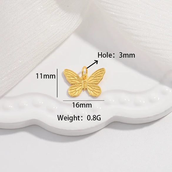 1 Piece 16*11mm Sterling Silver Silver Plated Butterfly Pendant
