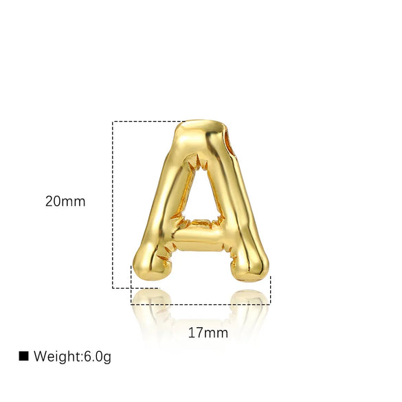 1 Piece 17 * 20mm Copper Letter Polished Pendant