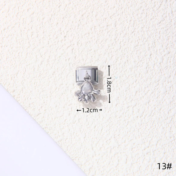 1 Piece 1.5*1cm 1*2.2cm 304 Stainless Steel Heart Shape Flower Bracelet Card Bracelet Module