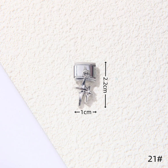 1 Piece 1.5*1cm 1*2.2cm 304 Stainless Steel Heart Shape Flower Bracelet Card Bracelet Module