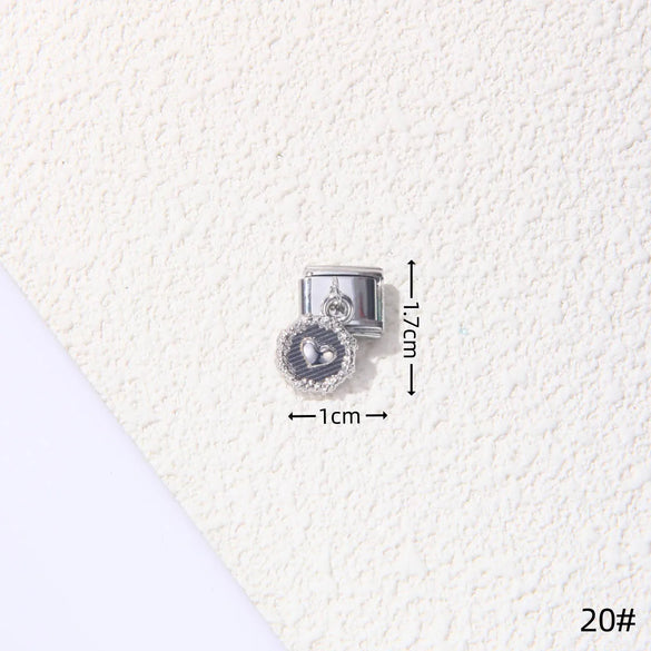 1 Piece 1.5*1cm 1*2.2cm 304 Stainless Steel Heart Shape Flower Bracelet Card Bracelet Module