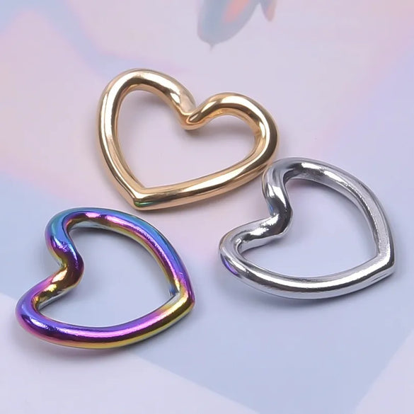 1 Piece 1.8*2CM 304 Stainless Steel 18K Gold Plated Heart Shape Pendant