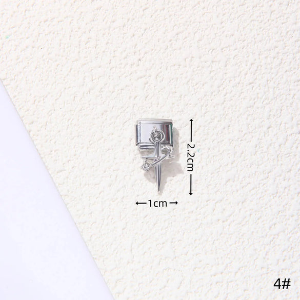 1 Piece 1.5*1cm 1*2.2cm 304 Stainless Steel Heart Shape Flower Bracelet Card Bracelet Module