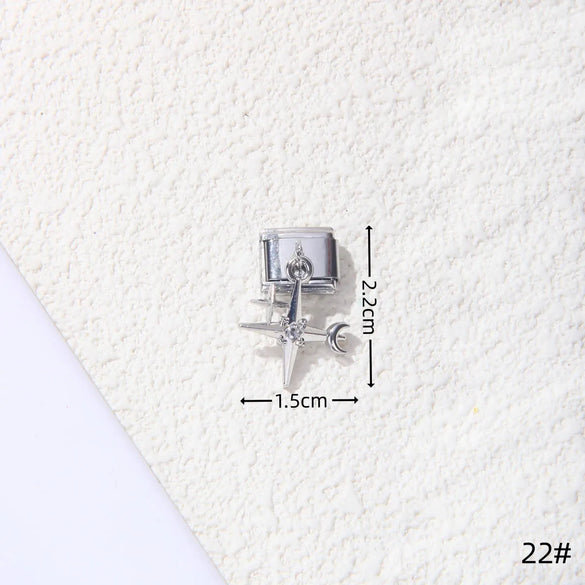 1 Piece 1.5*1cm 1*2.2cm 304 Stainless Steel Heart Shape Flower Bracelet Card Bracelet Module