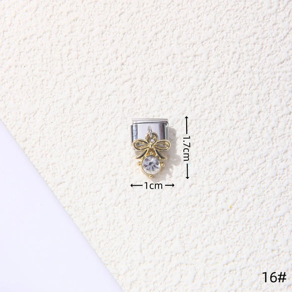 1 Piece 1.5*1cm 1*2.2cm 304 Stainless Steel Heart Shape Flower Bracelet Card Bracelet Module