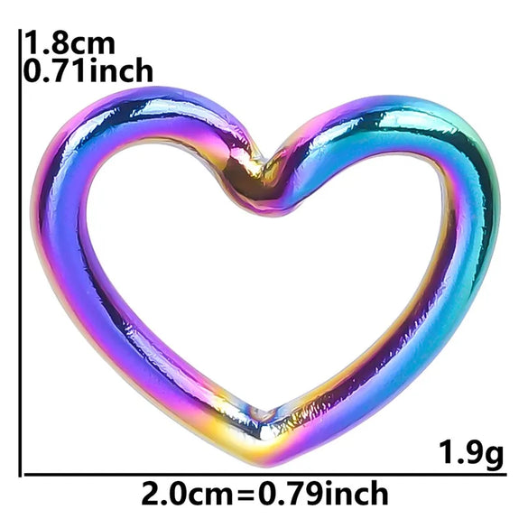 1 Piece 1.8*2CM 304 Stainless Steel 18K Gold Plated Heart Shape Pendant
