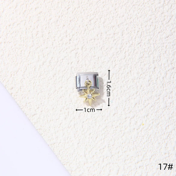 1 Piece 1.5*1cm 1*2.2cm 304 Stainless Steel Heart Shape Flower Bracelet Card Bracelet Module