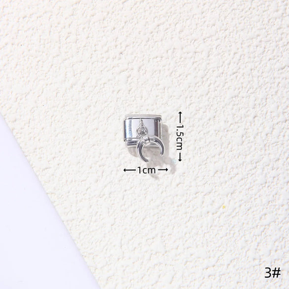 1 Piece 1.5*1cm 1*2.2cm 304 Stainless Steel Heart Shape Flower Bracelet Card Bracelet Module