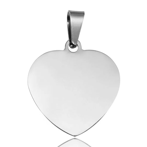 1 Piece 201 Stainless Steel Customization Laser Engraving Heart Shape Pendant