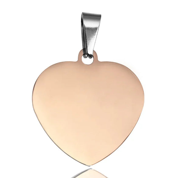1 Piece 201 Stainless Steel Customization Laser Engraving Heart Shape Pendant