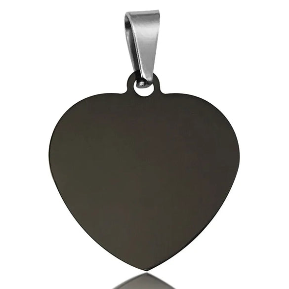 1 Piece 201 Stainless Steel Customization Laser Engraving Heart Shape Pendant