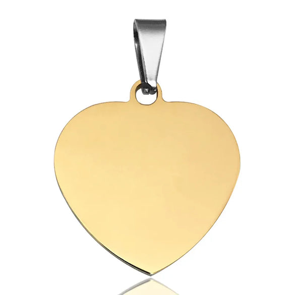 1 Piece 201 Stainless Steel Customization Laser Engraving Heart Shape Pendant