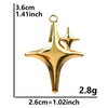 1 Piece 26*36mm Hole 2~2.9mm 304 Stainless Steel 18K Gold Plated Star Polished Pendant
