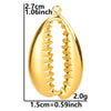 1 Piece 27x15mm Hole 1~1.9mm 304 Stainless Steel 18K Gold Plated Shell Pendant