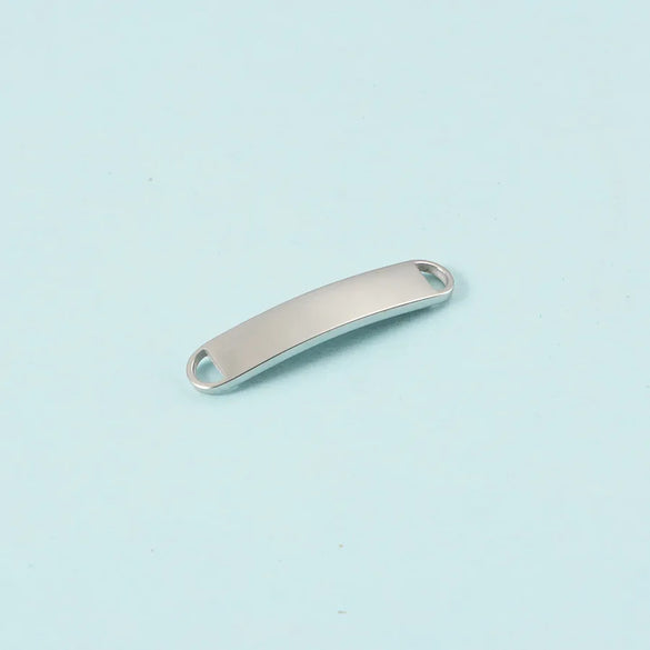 1 Piece 29 * 6mm 304 Stainless Steel Geometric Customization Laser Engraving Solid Color Pendant DIY Jewelry Accessories