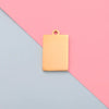 1 Piece 304 Stainless Steel 18K Gold Plated Customization Laser Engraving Rectangle Pendant