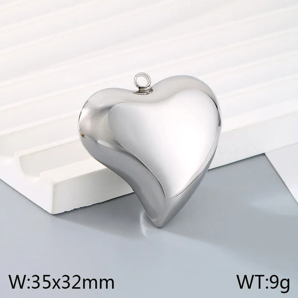 1 Piece 304 Stainless Steel 18K Gold Plated Heart Shape Pendant Jewelry Accessories