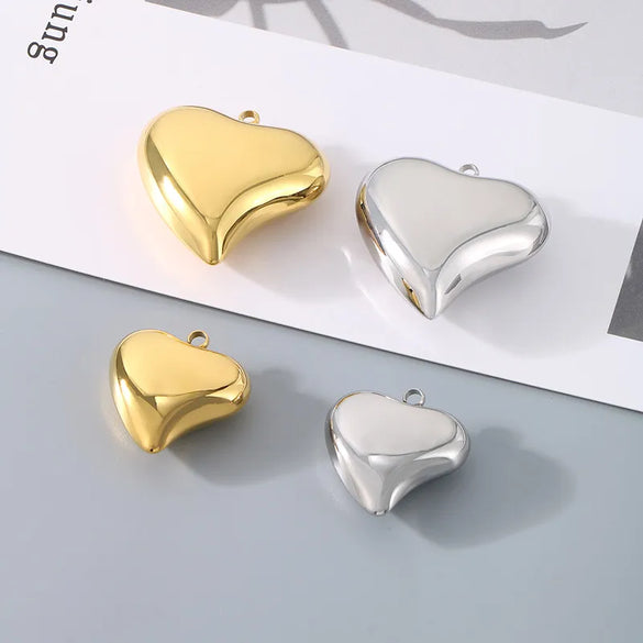1 Piece 304 Stainless Steel 18K Gold Plated Heart Shape Pendant Jewelry Accessories