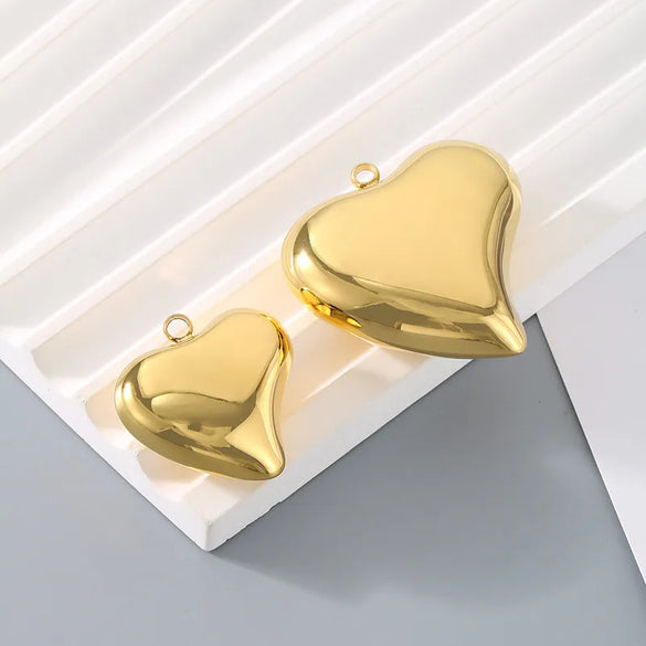 1 Piece 304 Stainless Steel 18K Gold Plated Heart Shape Pendant Jewelry Accessories