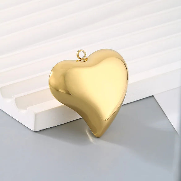 1 Piece 304 Stainless Steel 18K Gold Plated Heart Shape Pendant Jewelry Accessories