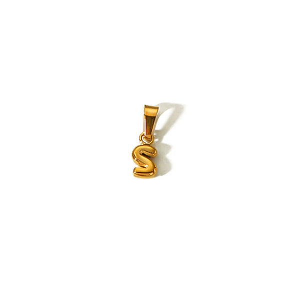 1 Piece 304 Stainless Steel 18K Gold Plated Letter Pendant