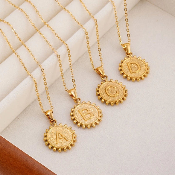 1 Piece 304 Stainless Steel 18K Gold Plated Letter Pendant