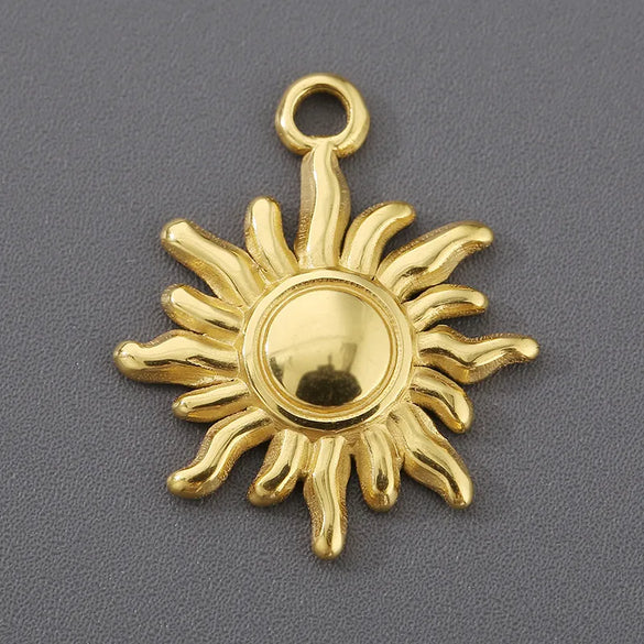 1 Piece 304 Stainless Steel 18K Gold Plated Sun Chain