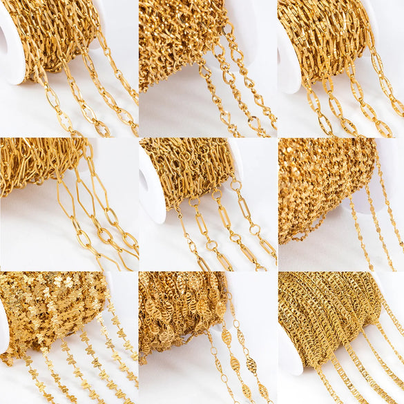 1 Piece 304 Stainless Steel 1M Jewelry Accessories Chain