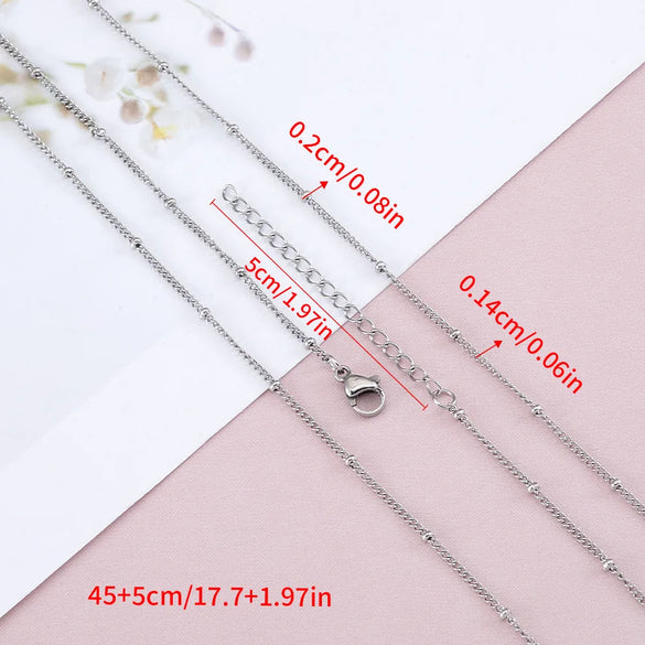 1 Piece 304 Stainless Steel 45-50cm Jewelry Accessories Chain