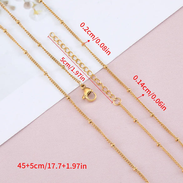 1 Piece 304 Stainless Steel 45-50cm Jewelry Accessories Chain