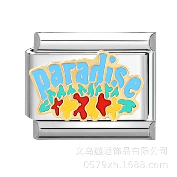 1 Piece 304 Stainless Steel Cartoon Italian Charms