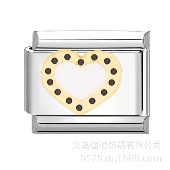 1 Piece 304 Stainless Steel Cartoon Italian Charms