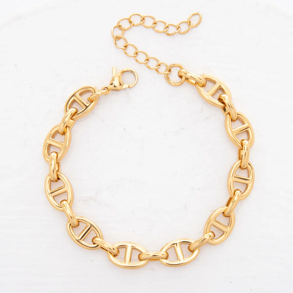 1 Piece 304 Stainless Steel Coffee Bean Chain Paperclip Chain Bracelets Chain Casual Geometric