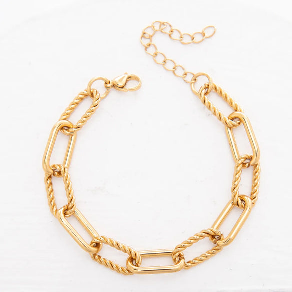 1 Piece 304 Stainless Steel Coffee Bean Chain Paperclip Chain Bracelets Chain Casual Geometric