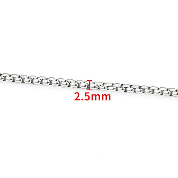 1 Piece 304 Stainless Steel Coffee Bean Chain Round Pearl Chain Cable Chain Jewelry Accessories
